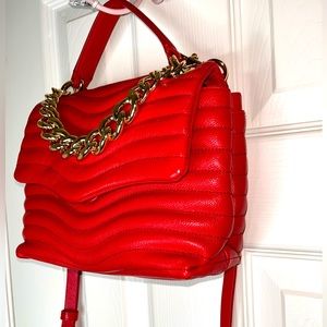 Rebecca Minkoff red purse with gold chain